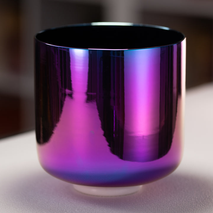 Blue and purple throat chakra singing bowl
