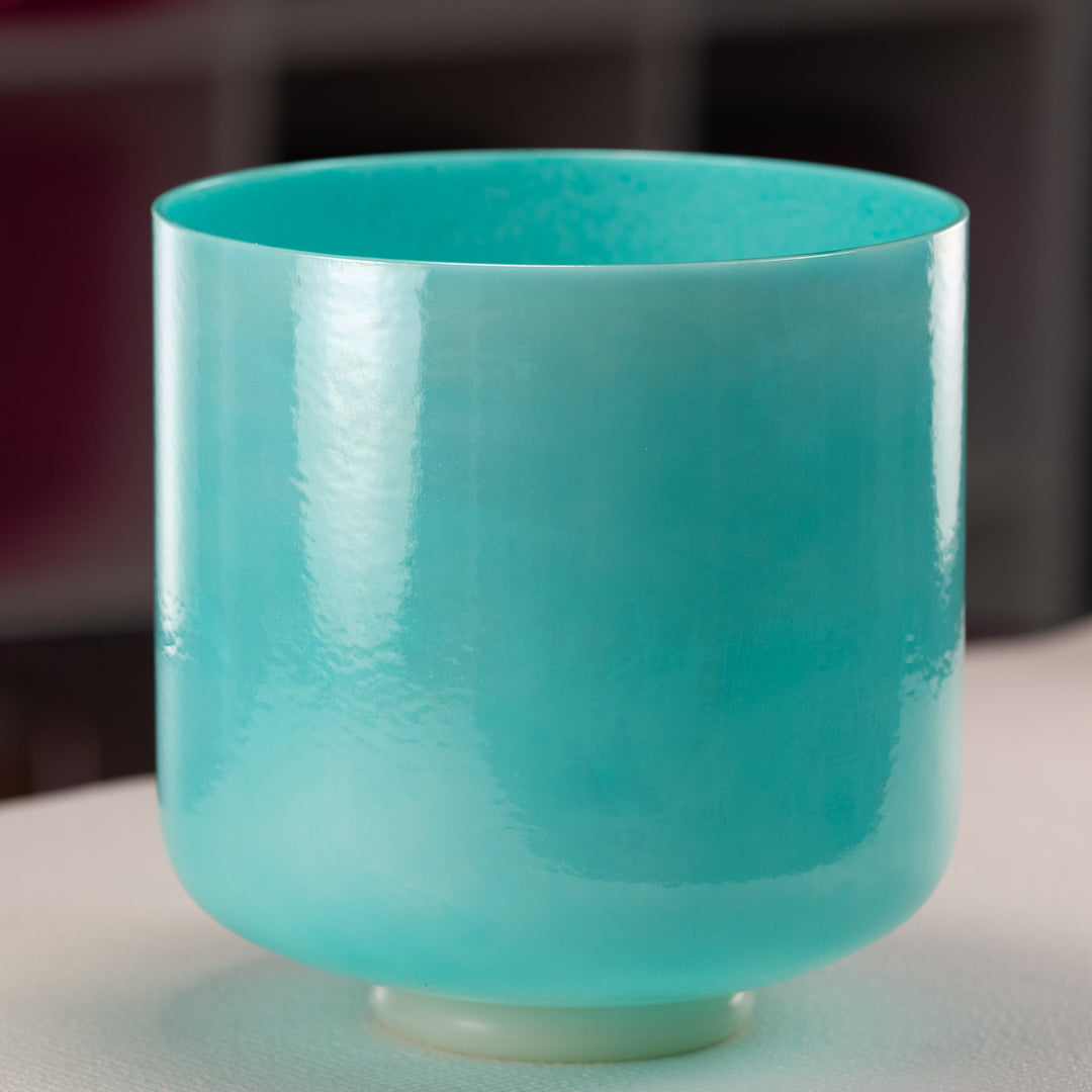 Blue throat chakra singing bowl for meditation