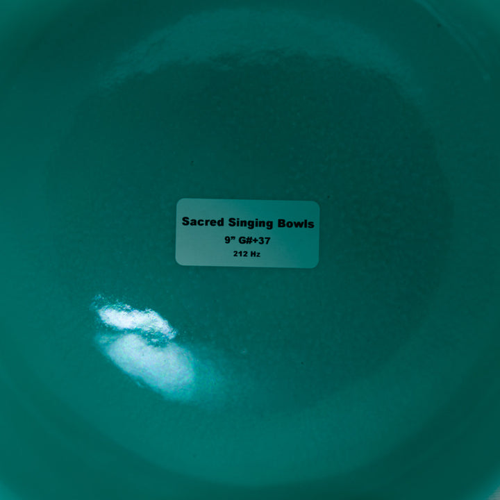 Sacred Singing Bowls™ product label with bowl specifications