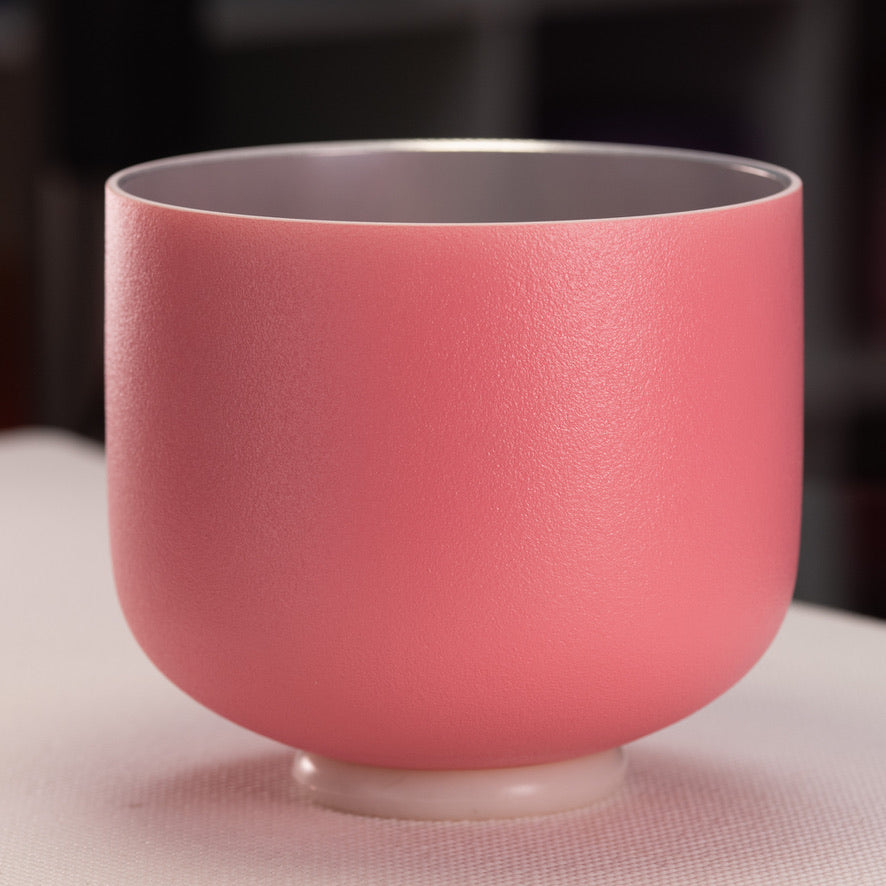 9" G+3 Frosted Rosebud Crystal Singing Bowl from Bowls of Sound
