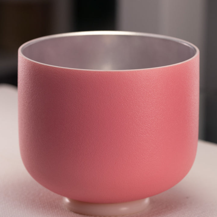 9" G+3 Frosted Rosebud Crystal Singing Bowl from Sacred Singing Bowls™
