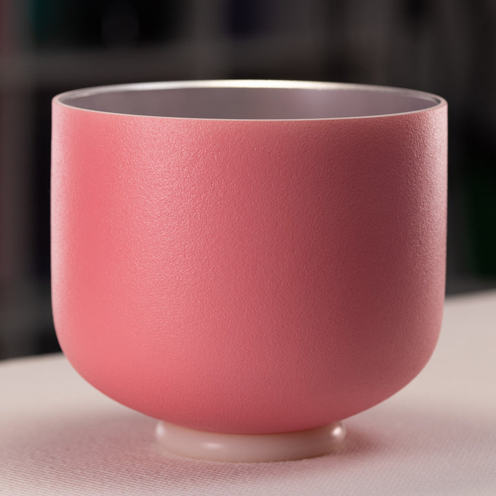 Pink throat chakra sound bowl