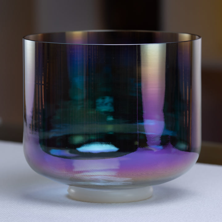 Blue and purple singing bowl for sound healing