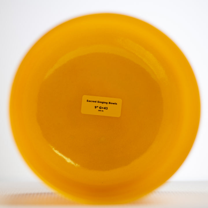 Sacred Singing Bowls™ product label with bowl specifications