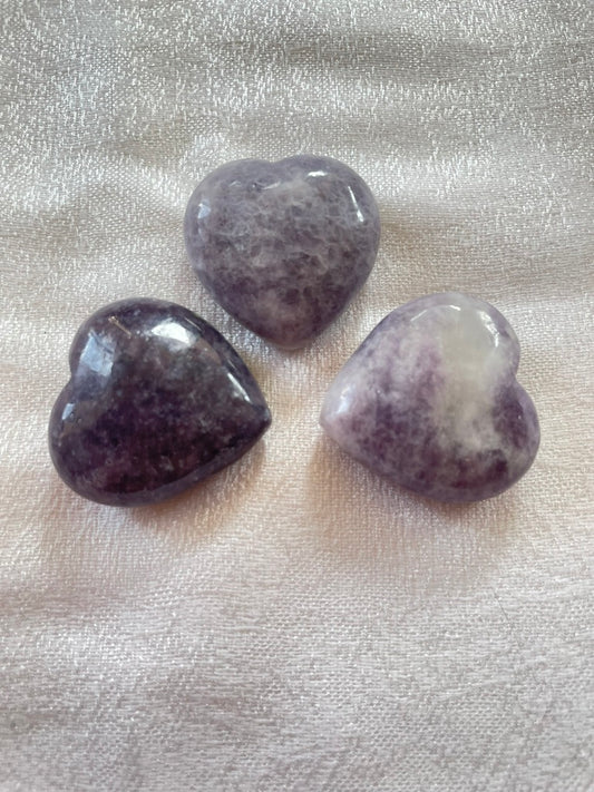 Lepidolite Hearts