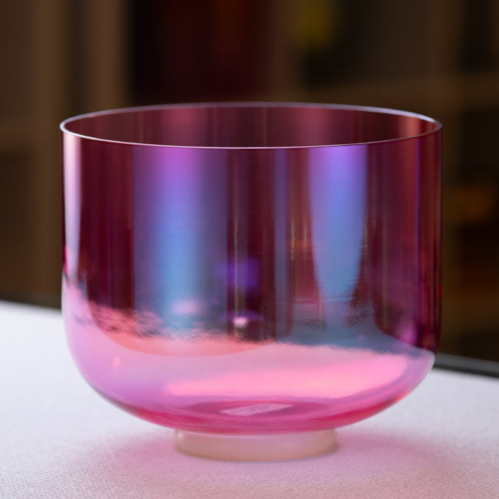 10" G+45 Rose Blossom Crystal Singing Bowl, Prismatic