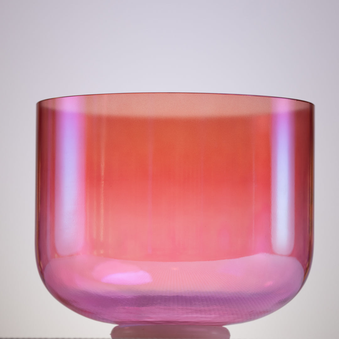 10" G+45 Rose Blossom Crystal Singing Bowl, Prismatic