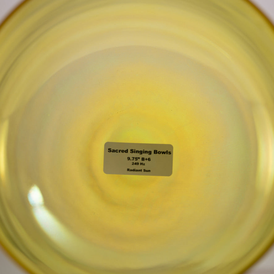 9.75" B+6 Radiant Sun Crystal Singing Bowl, Perfect Pitch