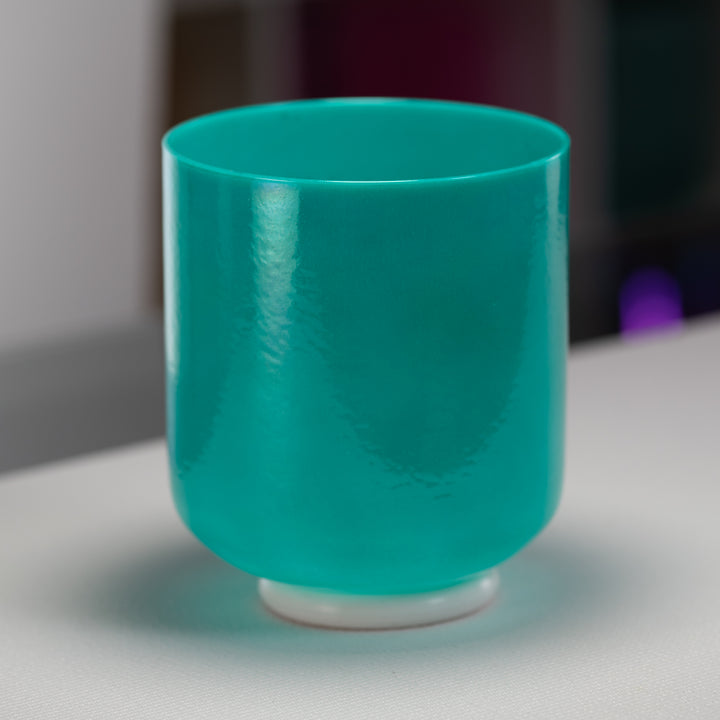 7" D#+4 Turquoise Tide Crystal Singing Bowl, Perfect Pitch