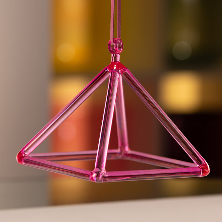 6.75" Pink Lotus Crystal Singing Pyramid
