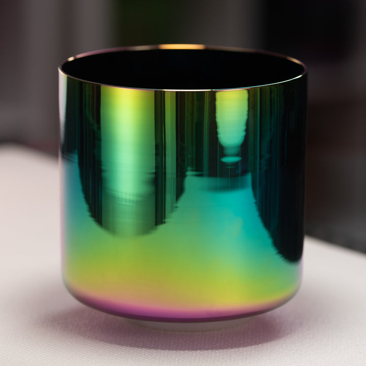7.5" A#+47 Celestial Rainbow Crystal Singing Bowl, Binaural
