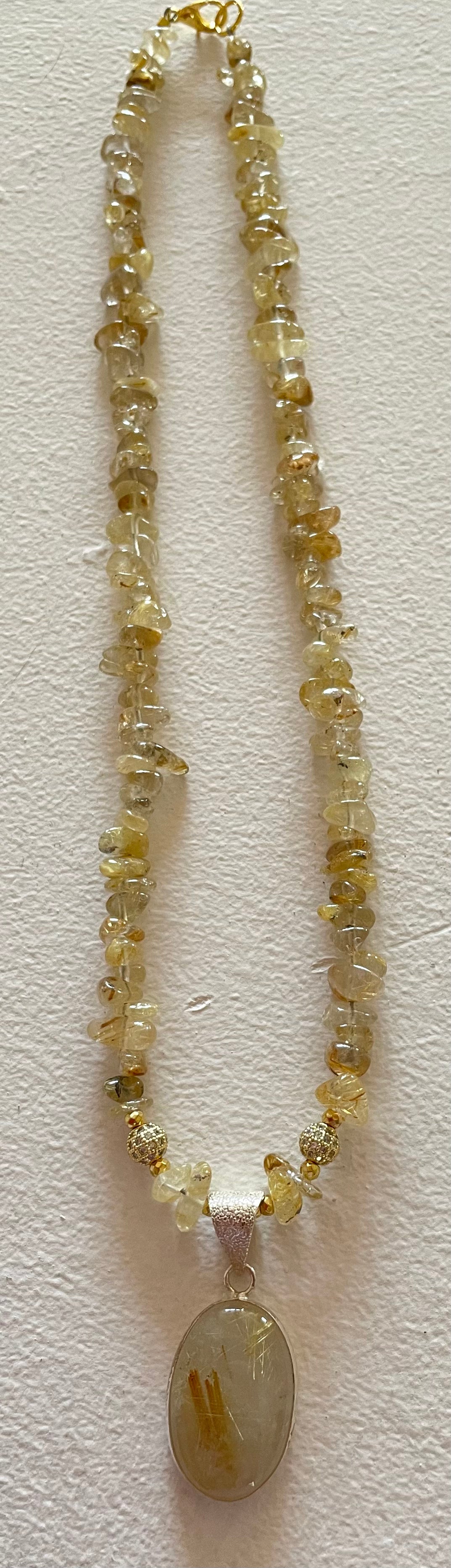 Golden Rutilated Quartz Necklace