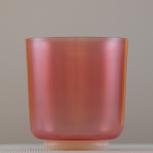 6.75" C-3 Ruby Color Crystal Singing Bowl, Lightly Frosted Outside, Perfect Pitch, Sacred Singing Bowls