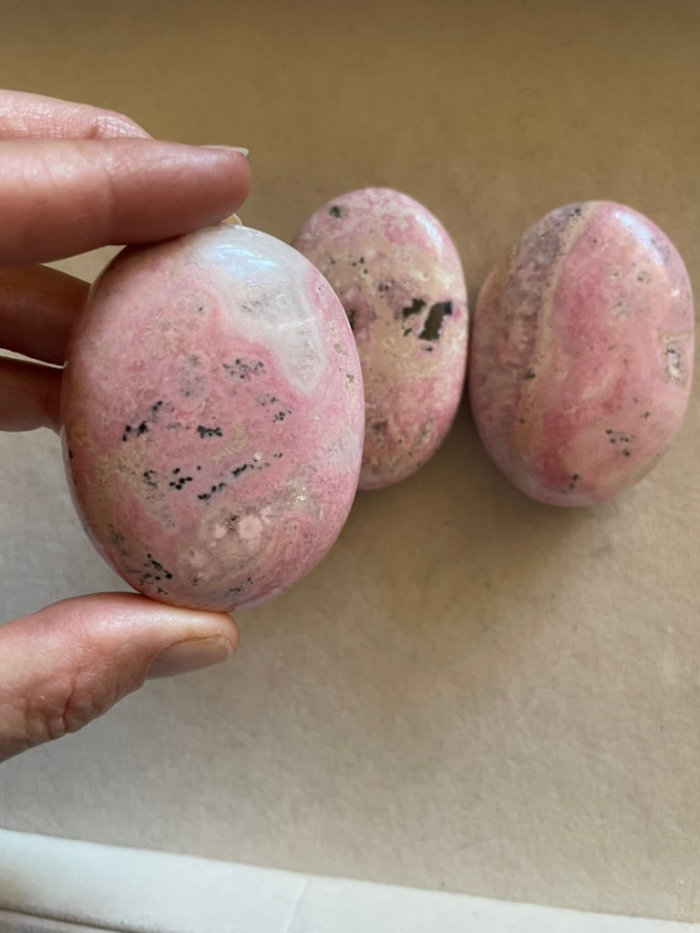 Peruvian Rhodonite Palm Stones