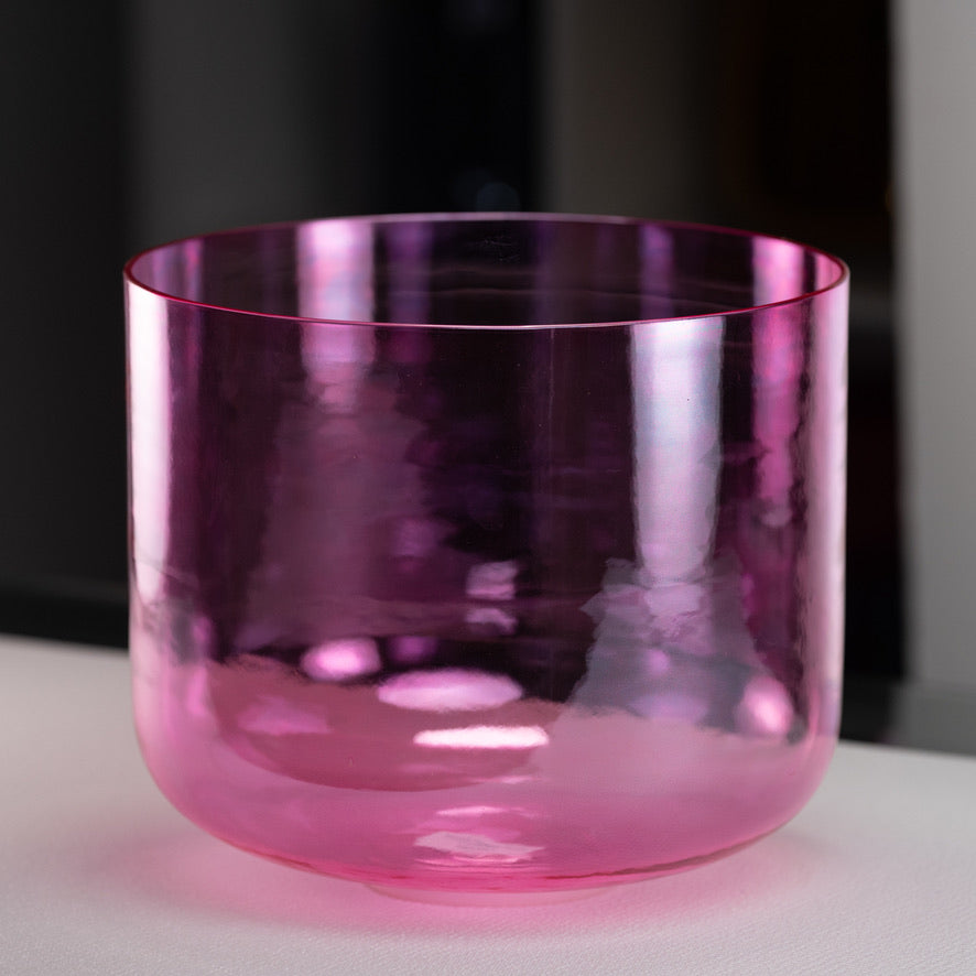 12" C#-5 Pink Lotus Crystal Singing Bowl, Perfect Pitch