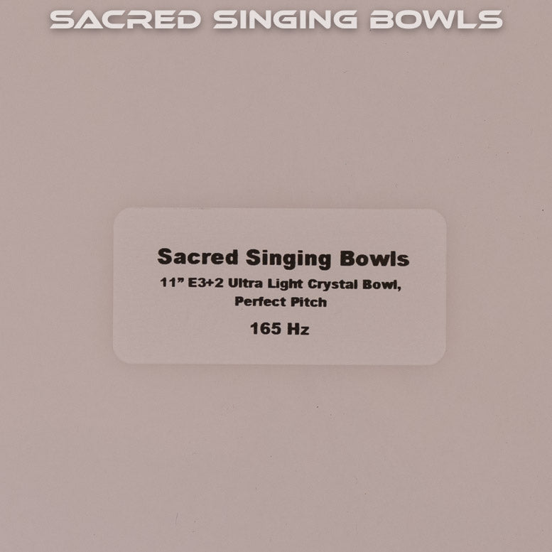 11" E+2 White Light Quartz Crystal Singing Bowl, Perfect Pitch, Sacred Singing Bowls