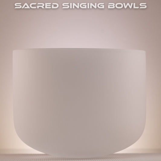 12" C-24 Frosted Crystal Singing Bowl, Sacred Singing Bowls