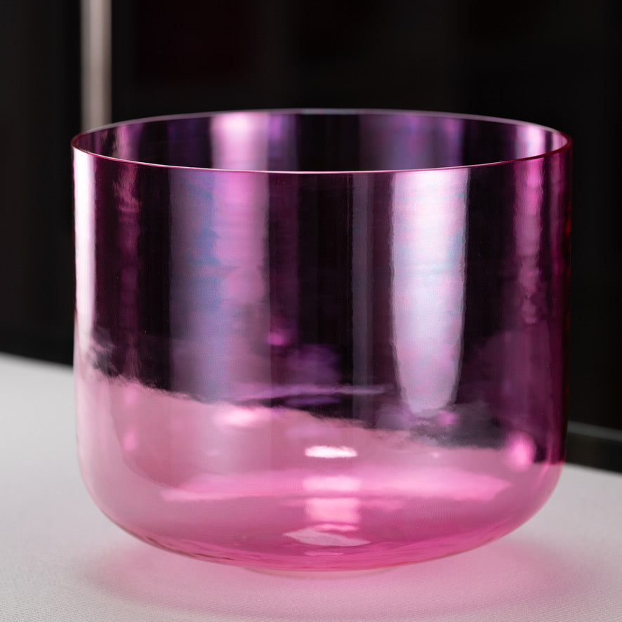 12" C#-5 Pink Lotus Crystal Singing Bowl, Perfect Pitch