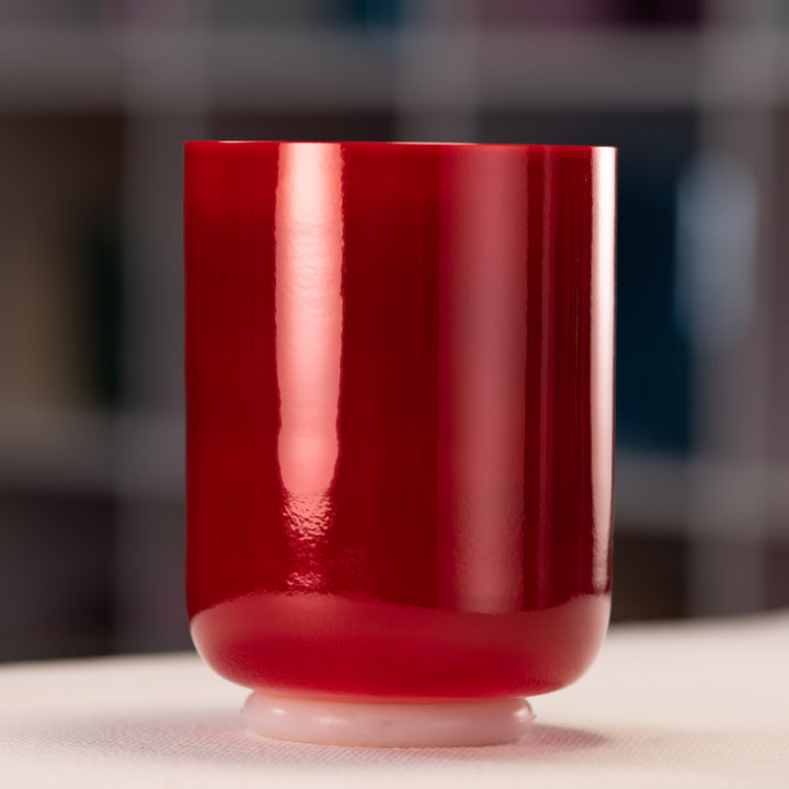 6.25" D#-10 Crimson Dawn Crystal Singing Bowl, Perfect Pitch