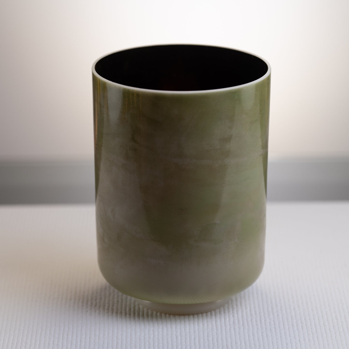 8" B-10 Emerald with Tibetan Quartz Copper inside Tall True Tone Crystal Singing Bowl, Crystal Tones™