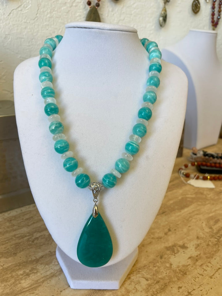 AAA Amazonite & Selenite Necklace made by Tara Kaur