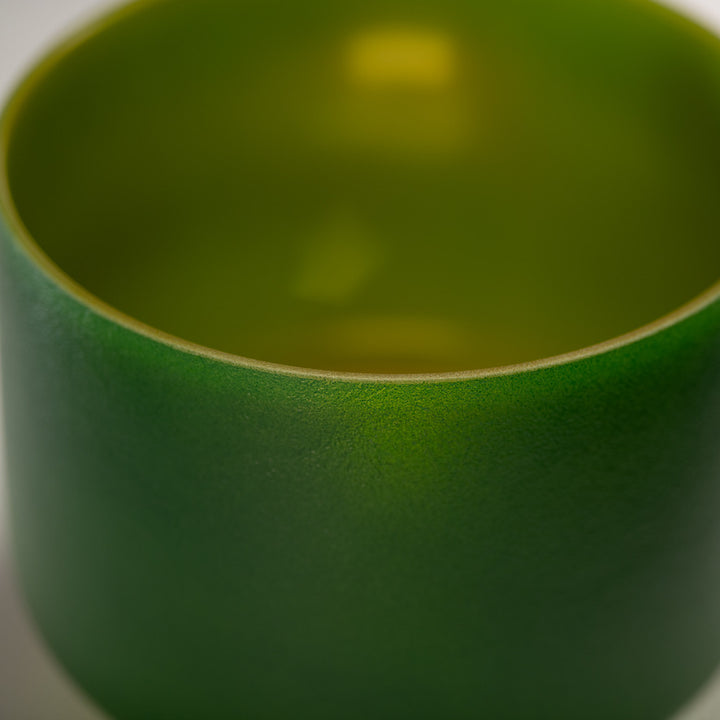 9" G-28 Emerald Heart Frosted Crystal Singing Bowl