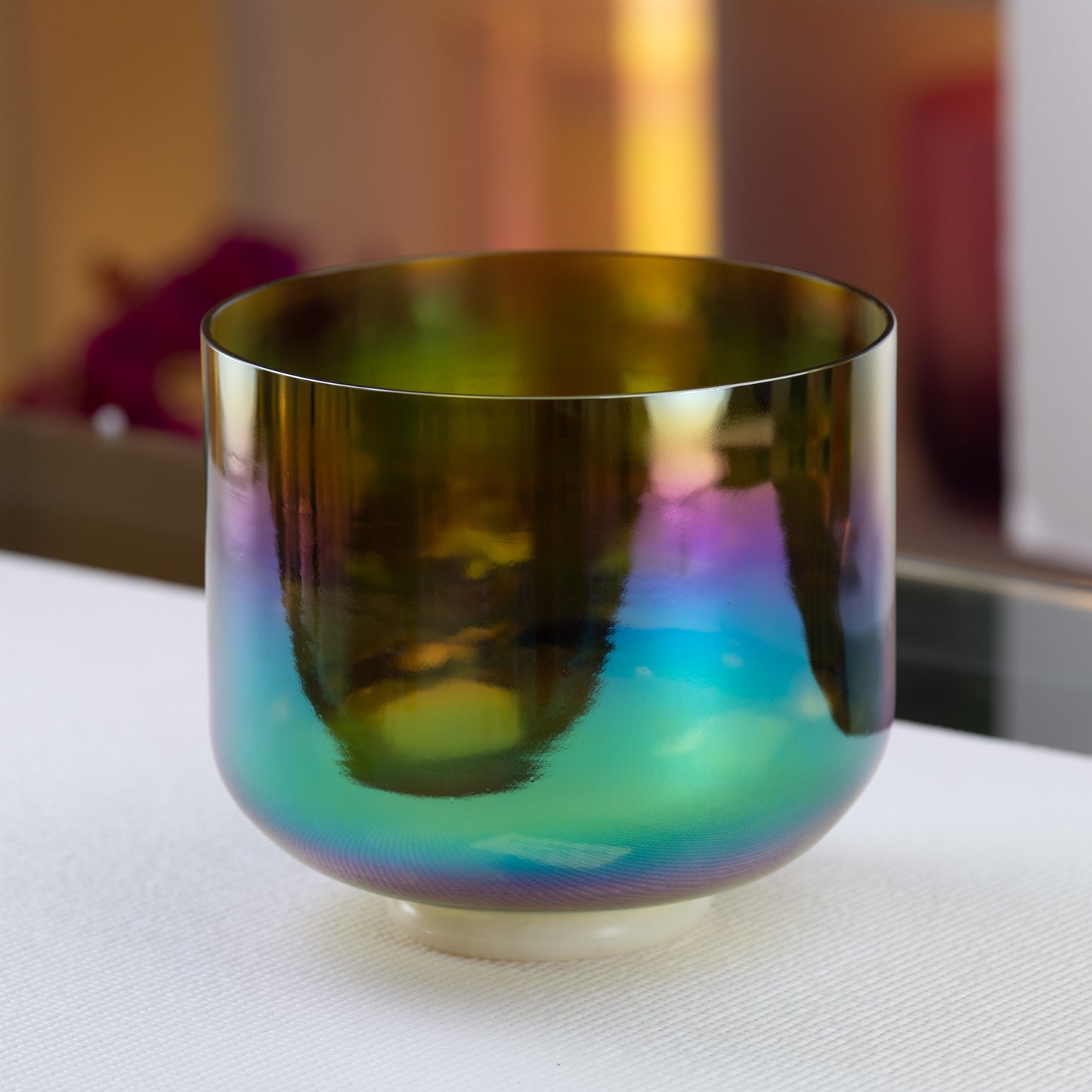 9" A#-14 Earth Magic Crystal Singing Bowl, Prismatic, Sacred Singing Bowls