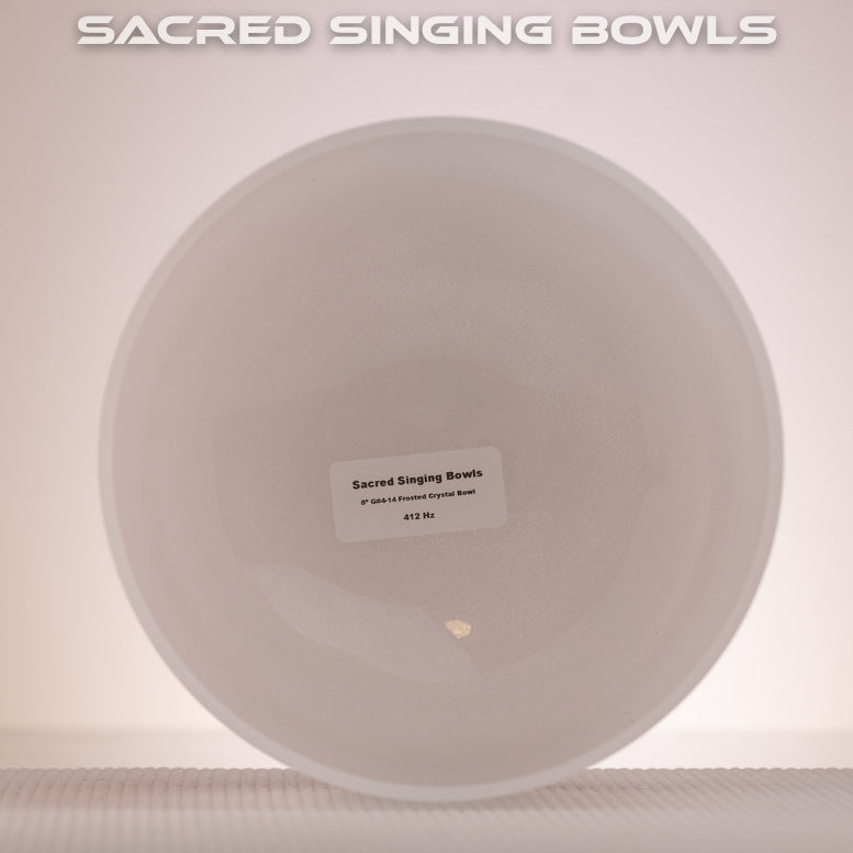 8" G#-14 Frosted Crystal Singing Bowl, Sacred Singing Bowls