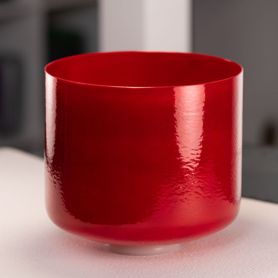11" A#-5 Crimson Dawn Crystal Singing Bowl, Perfect Pitch