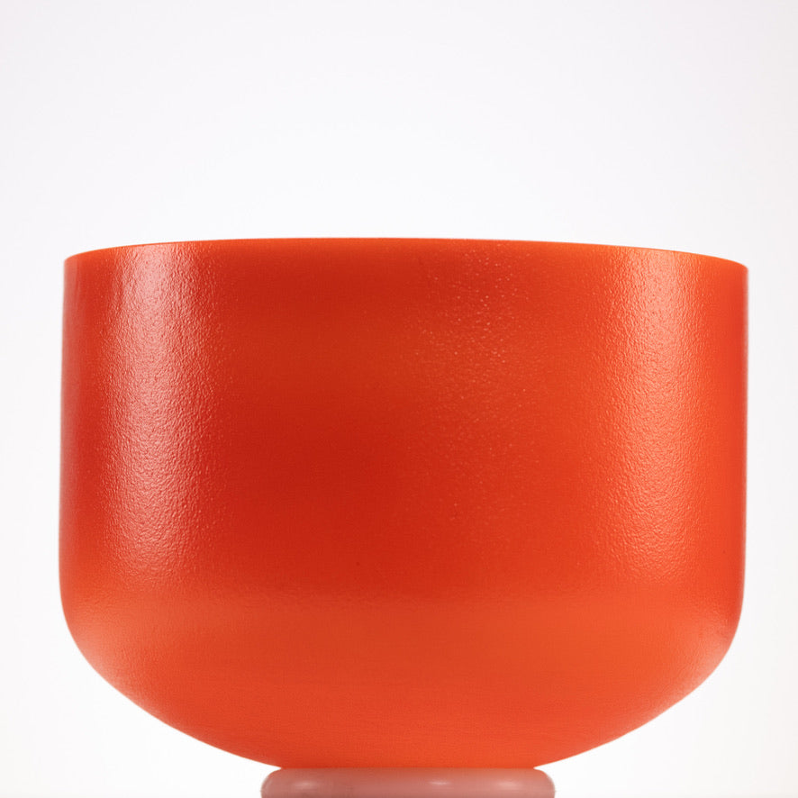 10" C#+5 Setting Sun Crystal Singing Bowl, Silver inside