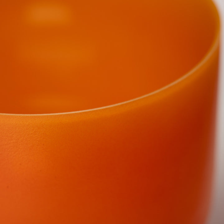 13" F#-22 Setting Sun Frosted Crystal Singing Bowl, Gold inside