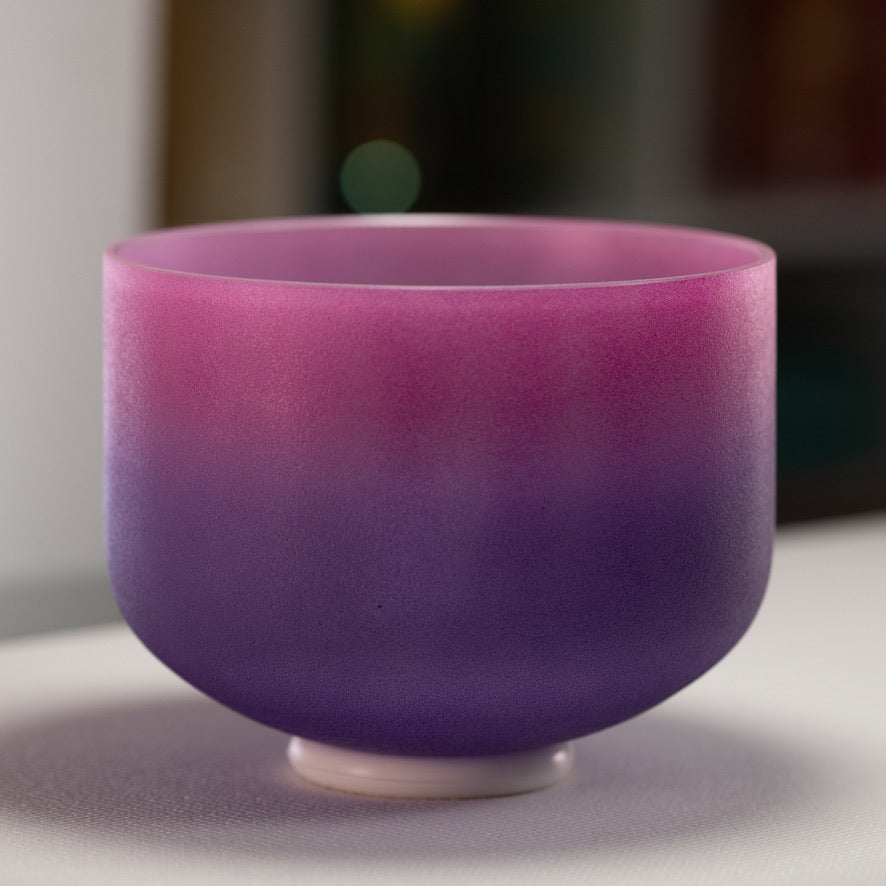 10" F-28 Blossoming Heart Frosted Crystal Singing Bowl