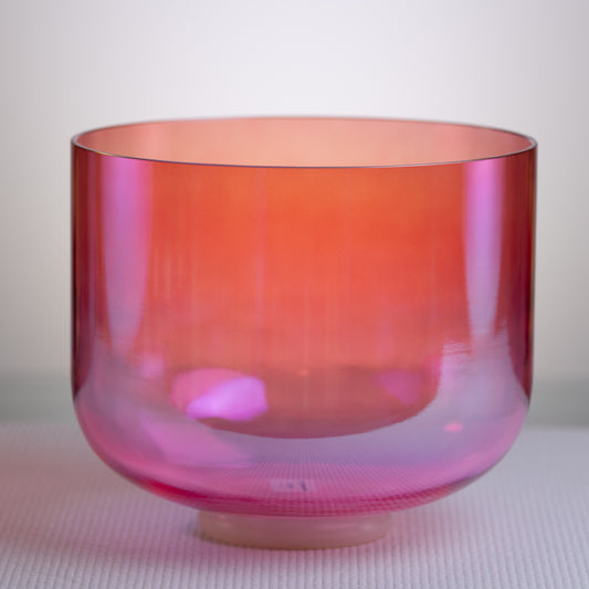 10" G+45 Rose Blossom Crystal Singing Bowl, Prismatic