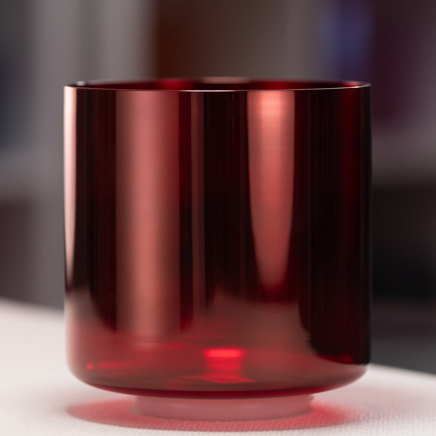 7" C#-1 Ruby Ray Crystal Singing Bowl, Perfect Pitch