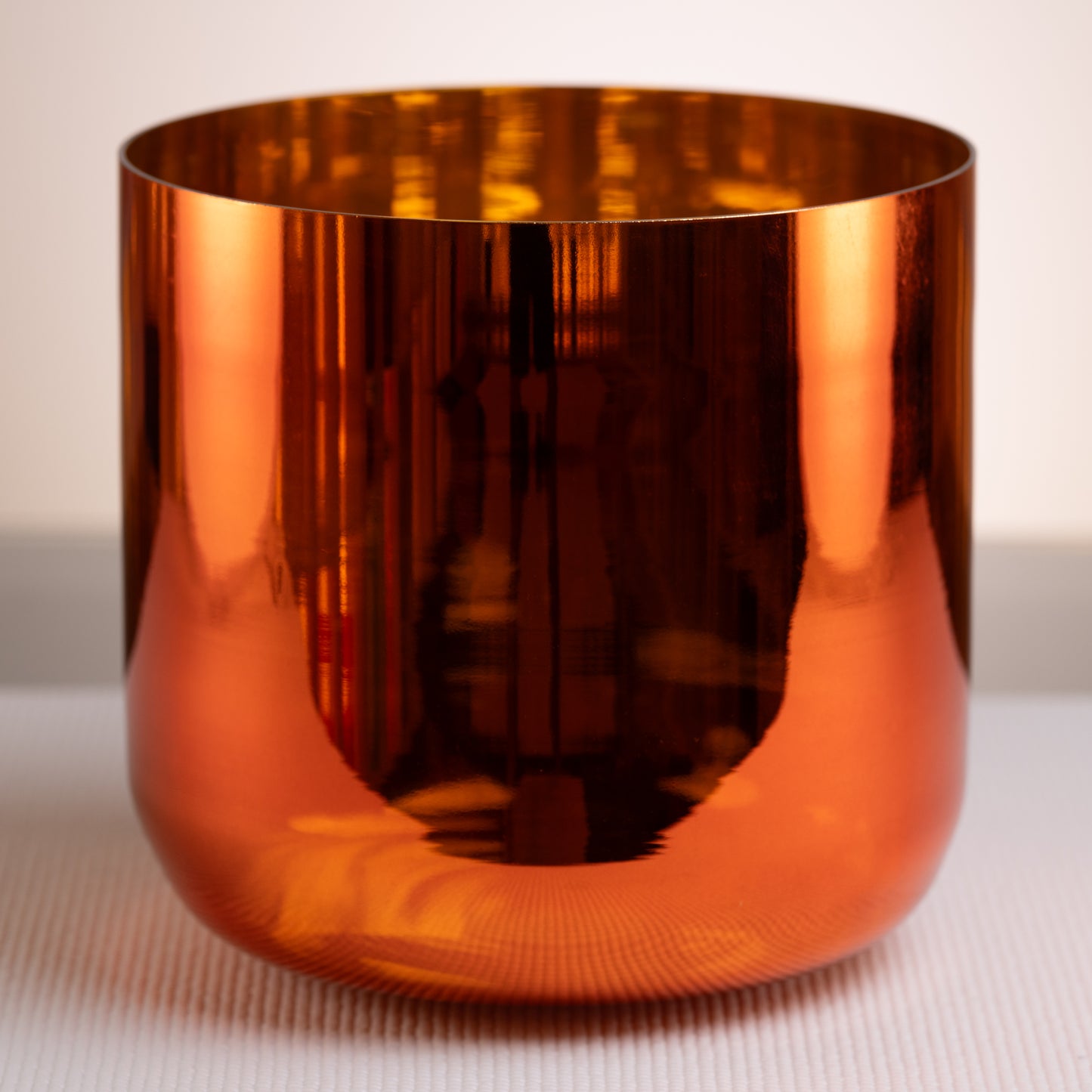 10" A+5 Metallic Orange & Gold Crystal Singing Bowl, Perfect Pitch, Sacred Singing Bowls