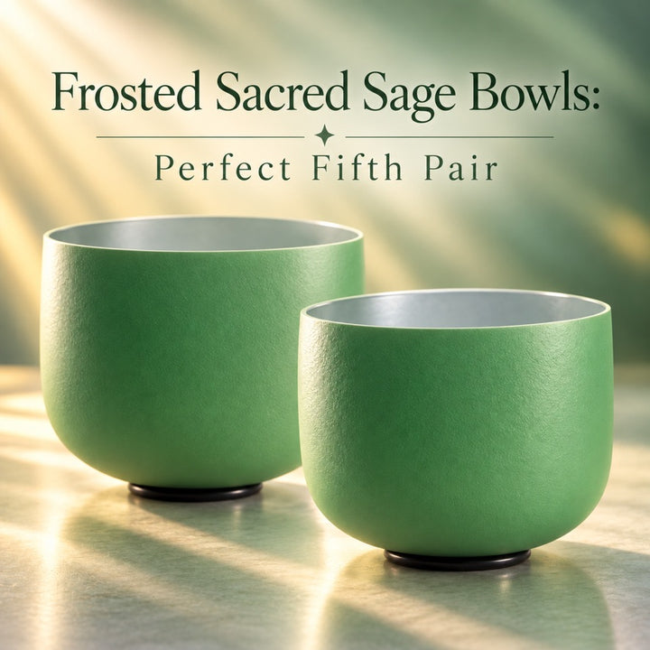 Frosted Sacred Sage Perfect Fifth Singing Bowl Pair