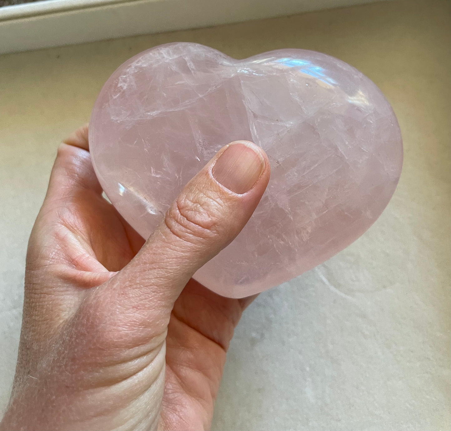 Large Light Pink Rose Quartz Heart