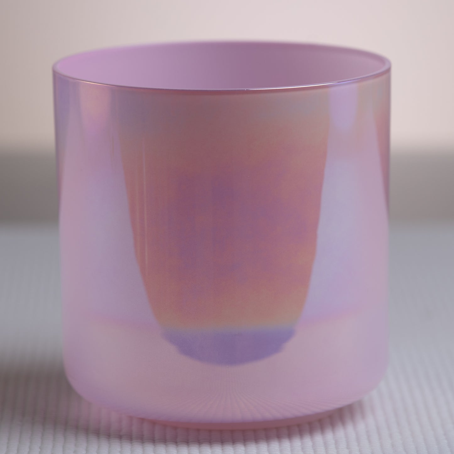 5.5" A#+38 Rose Quartz Color Crystal Singing Bowl, Prismatic, Sacred Singing Bowls