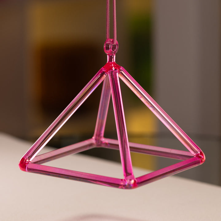 6.75" Pink Lotus Crystal Singing Pyramid