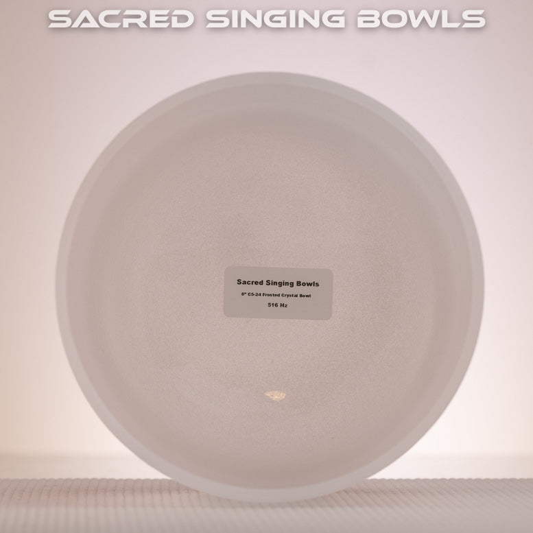 8" C-24 Frosted Crystal Singing Bowl, Sacred Singing Bowls