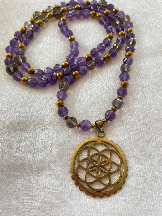 Faceted Amethyst Mala