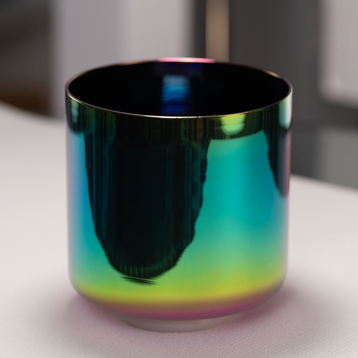 7.5" A#+47 Celestial Rainbow Crystal Singing Bowl, Binaural