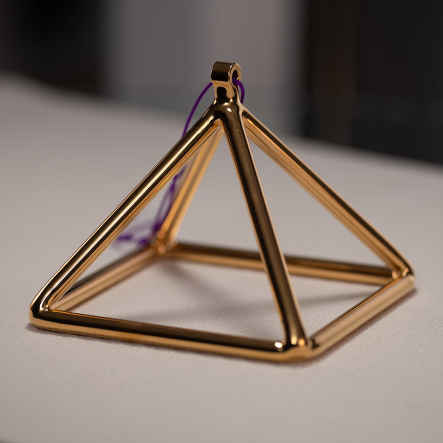 6.75" C#-15 24k Gold Crystal Pyramid