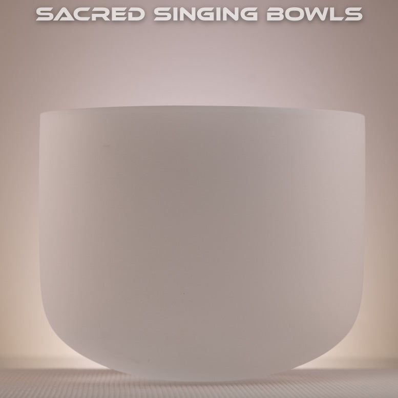 12" B+28 Frosted Crystal Singing Bowl, Sacred Singing Bowls