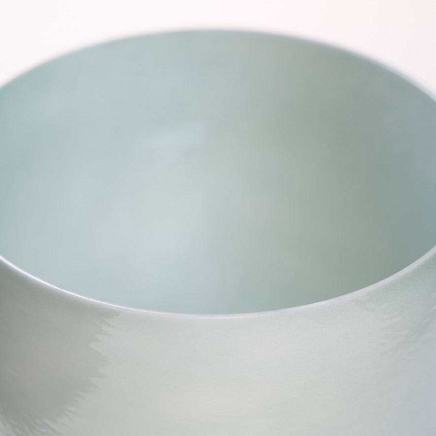 9" F+15 Mint Green Chalcedony Color Crystal Singing Bowl, Pearlescent, Sacred Singing Bowls