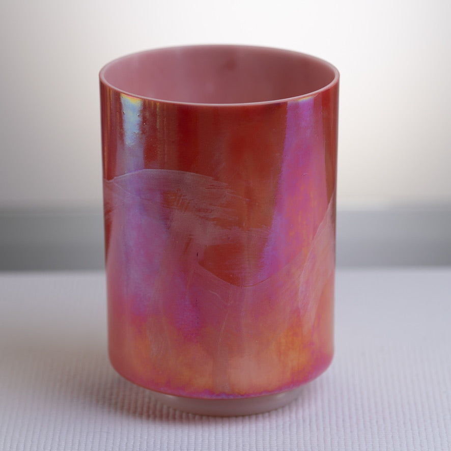 Rhodochrosite & Platinum Crystal Singing Bowl from Crystal Tones, 7" E+50