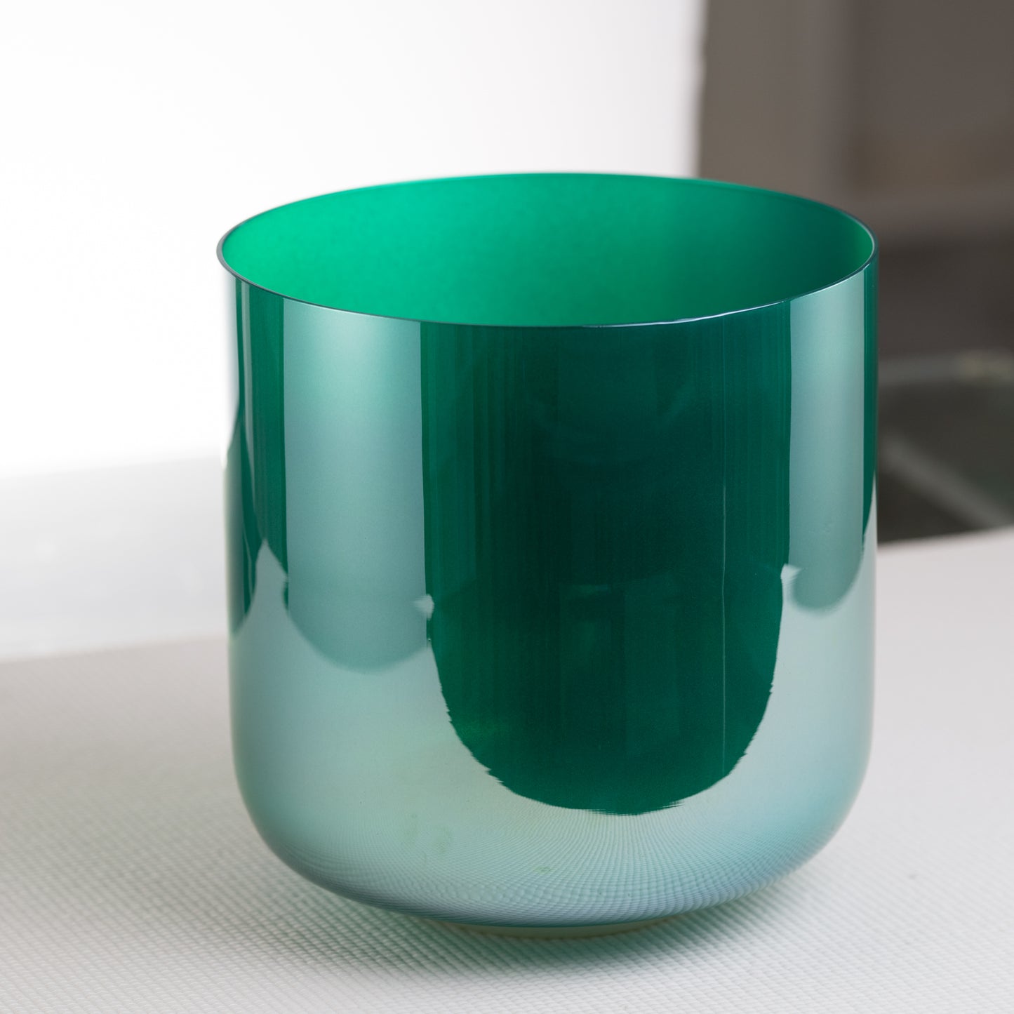 9.25" D#-47 Emerald Color Crystal Singing Bowl, Sacred Singing Bowls