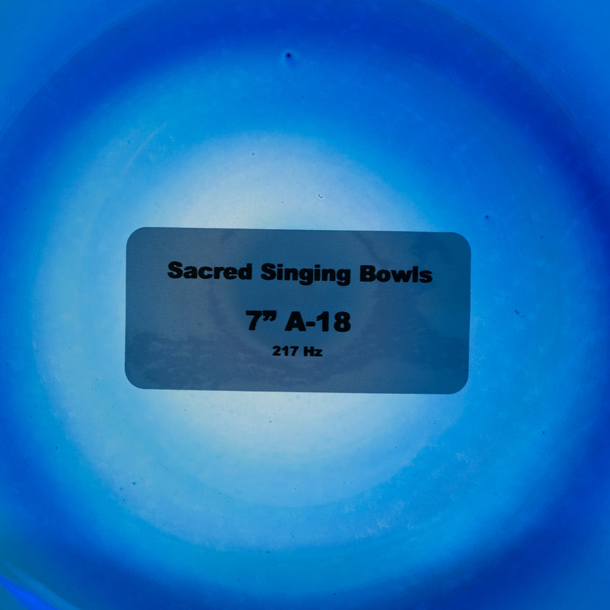 7" A-18 Sapphire Spirit Crystal Singing Bowl, Prismatic, Sacred Singing Bowls