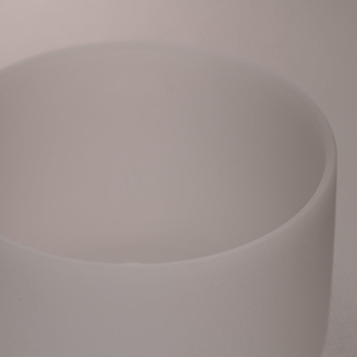 9" G#+15 White Frosted Crystal Singing Bowl