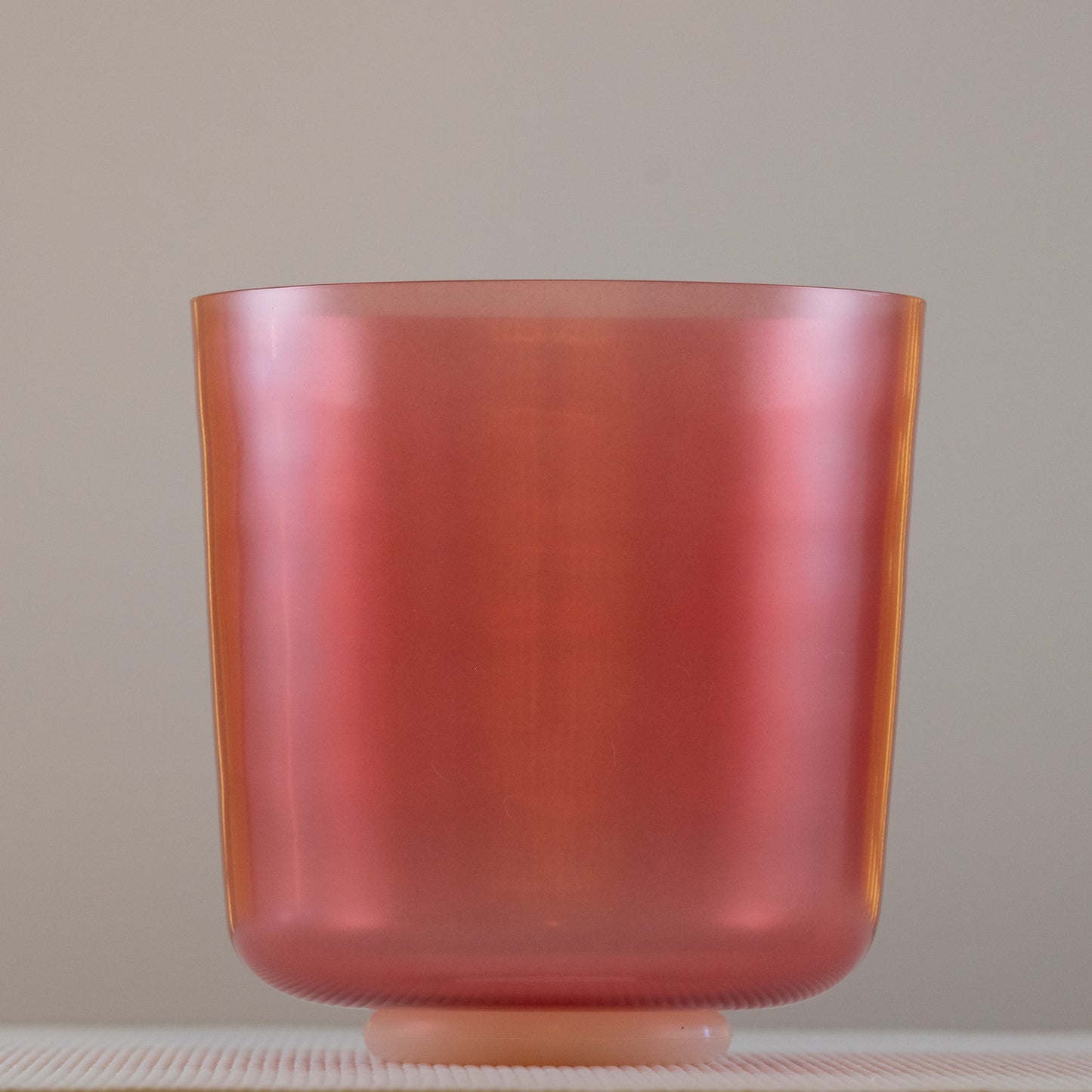 9" C-2 Ruby Color Crystal Singing Bowl, Lightly Frosted Outside, Perfect Pitch, Sacred Singing Bowls